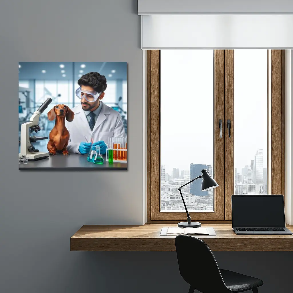 Dachshund Dog Scientist Laboratory Research Art – Wall Art