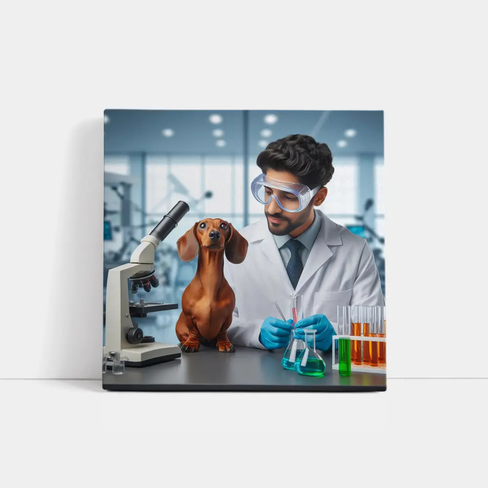 Dachshund Dog Scientist Laboratory Research Art – Wall Art