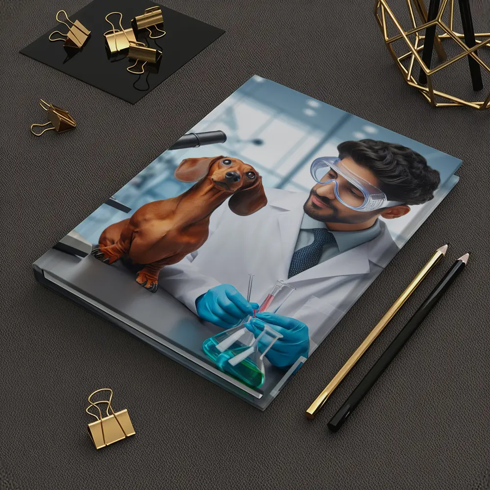 Dachshund Dog Scientist Laboratory Research Art – Notebooks