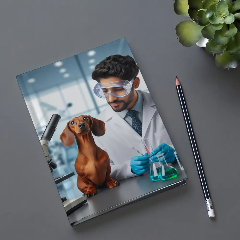 Dachshund Dog Scientist Laboratory Research Art – Notebooks
