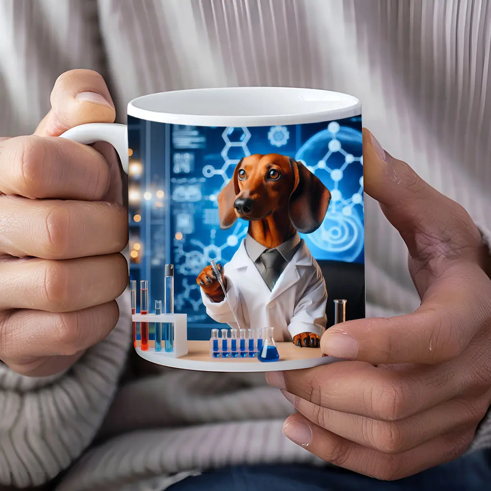 Dachshund Scientist Lab Coat Blue Laboratory – Mugs