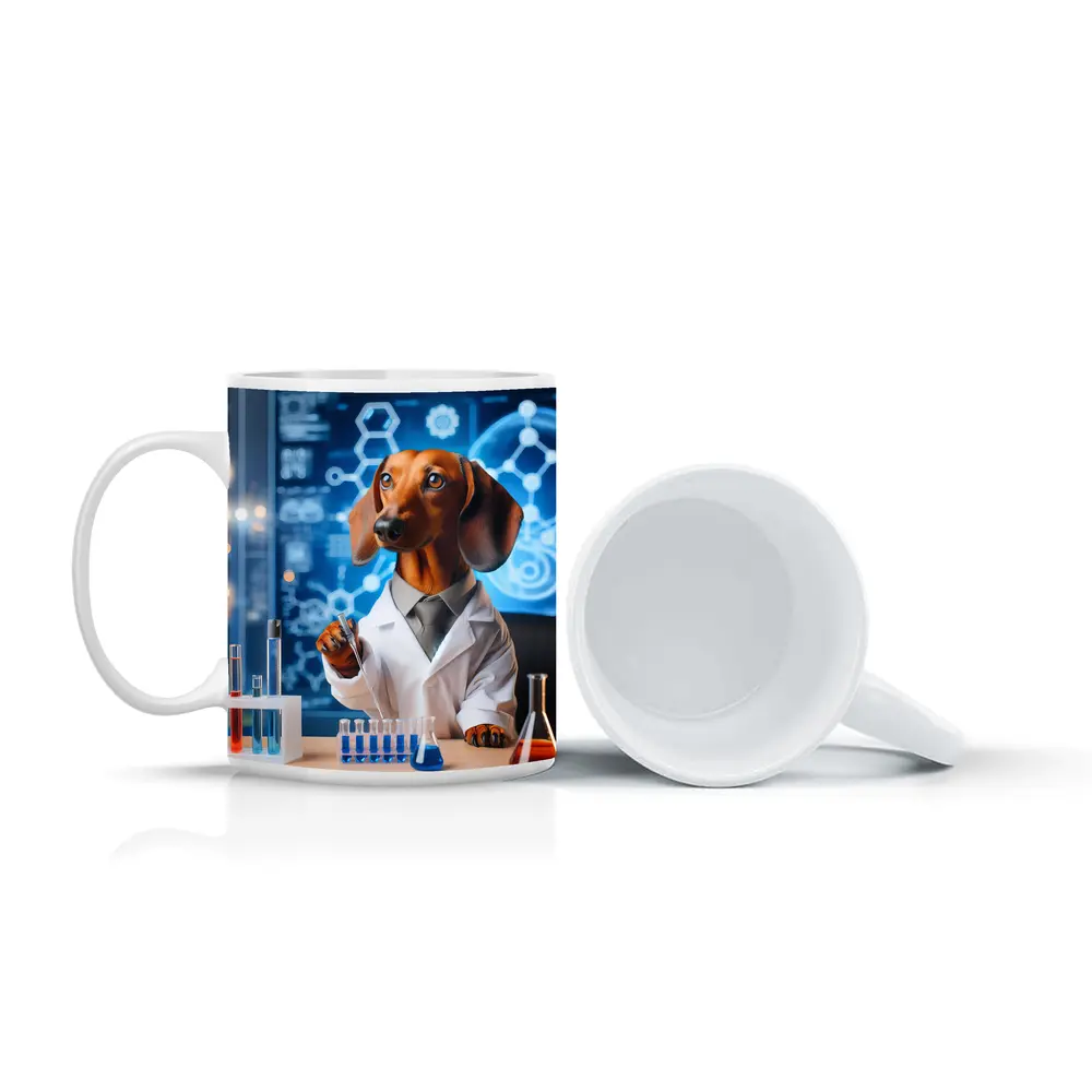 Dachshund Scientist Lab Coat Blue Laboratory – Mugs