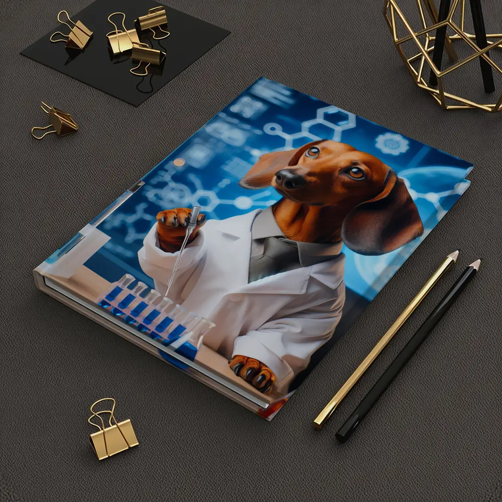Dachshund Scientist Lab Coat Blue Laboratory – Notebooks