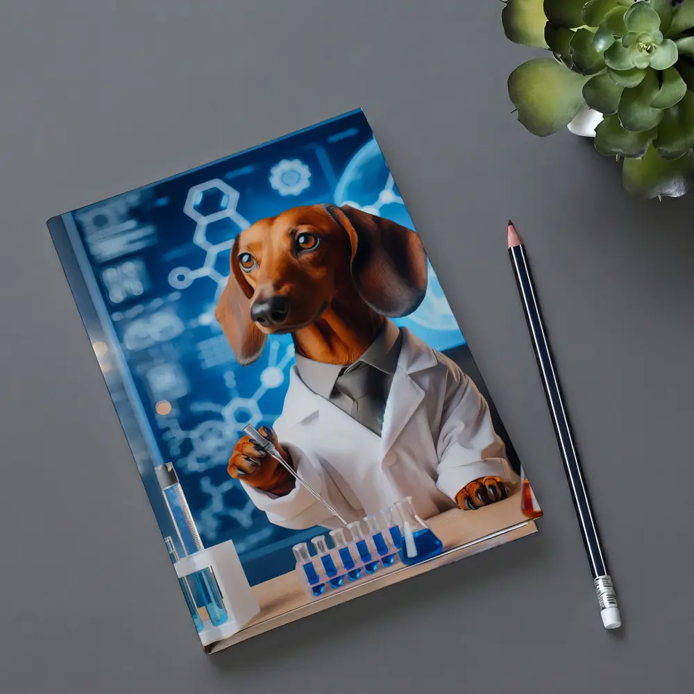 Dachshund Scientist Lab Coat Blue Laboratory – Notebooks