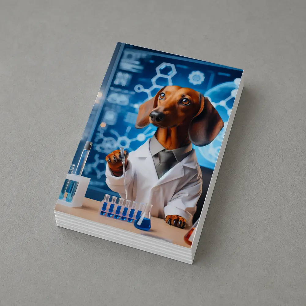 Dachshund Scientist Lab Coat Blue Laboratory – Postcards