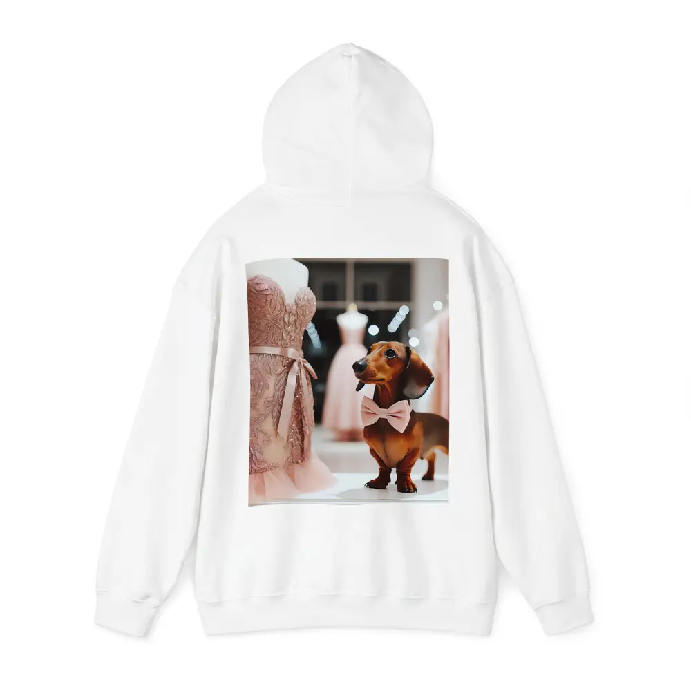 Dachshund With Pink Bow In Dress Shop – Hoodies