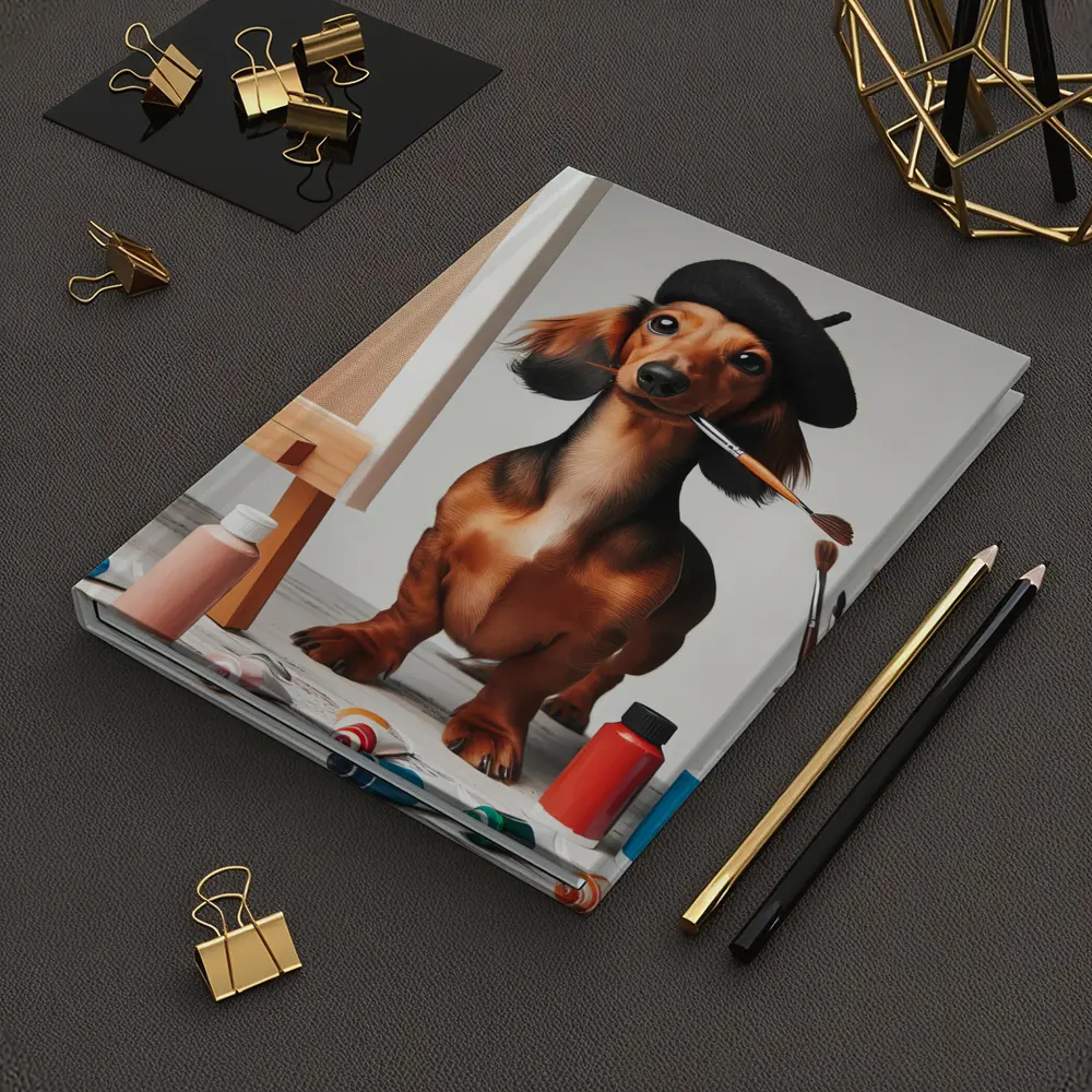 Dachshund Artist Painting With Beret – Notebooks