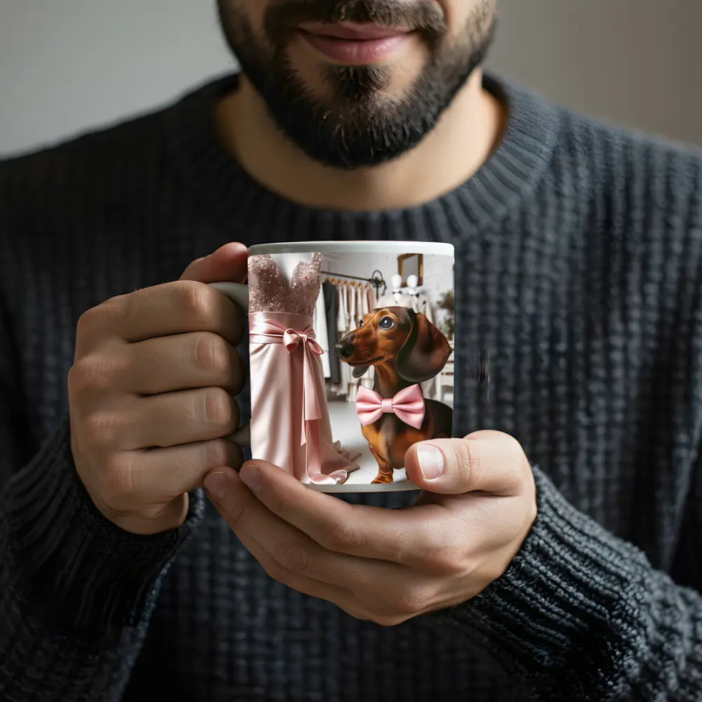 Dachshund Pink Bow Tie Boutique Shop – Mugs