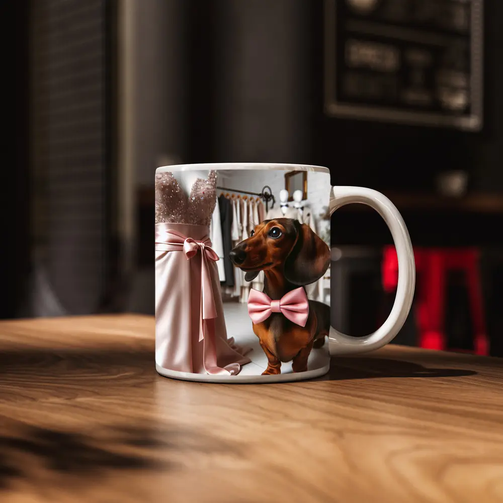 Dachshund Pink Bow Tie Boutique Shop – Mugs