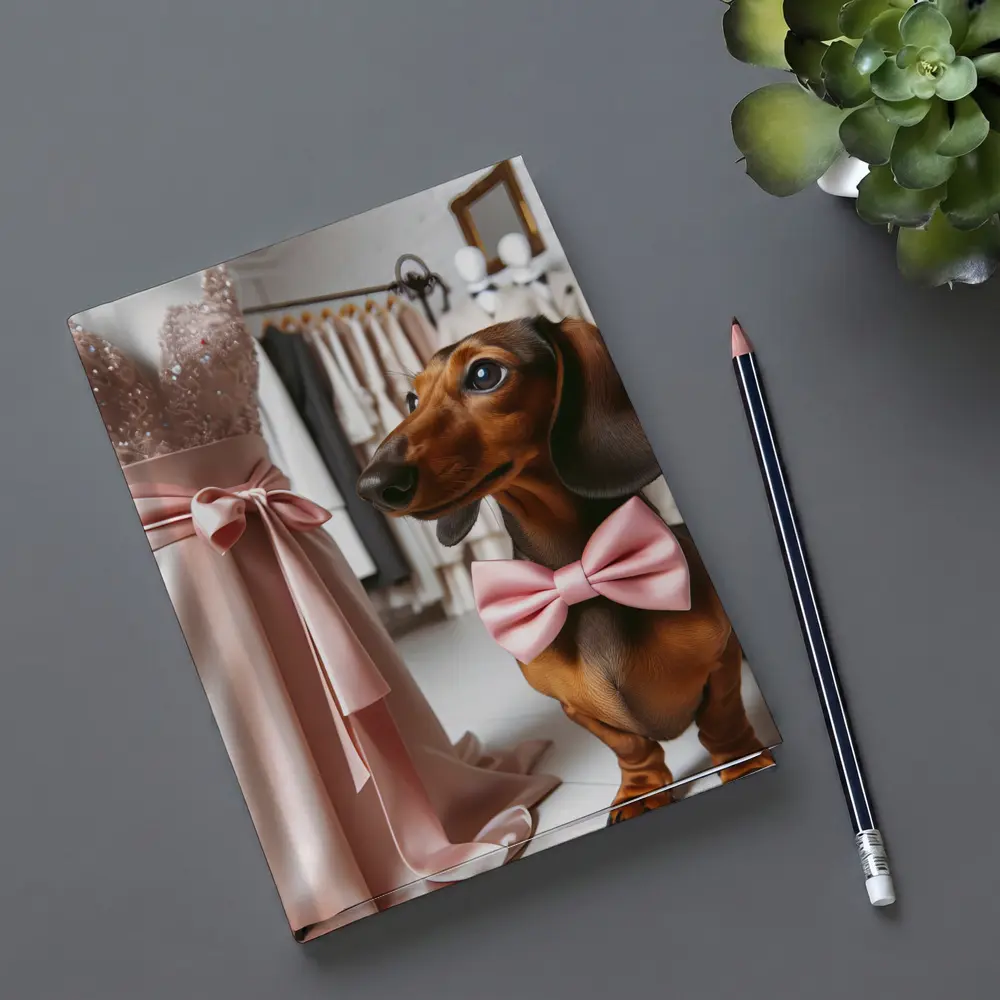 Dachshund Pink Bow Tie Boutique Shop – Notebooks