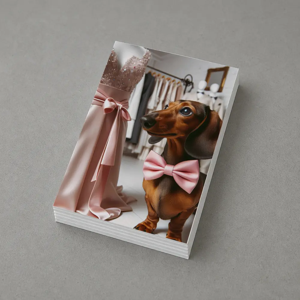Dachshund Pink Bow Tie Boutique Shop – Postcards