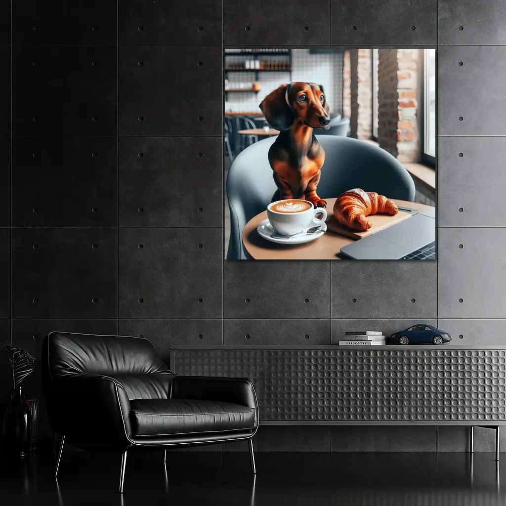 Dachshund Dog Coffee Shop Cafe Art – Wall Art