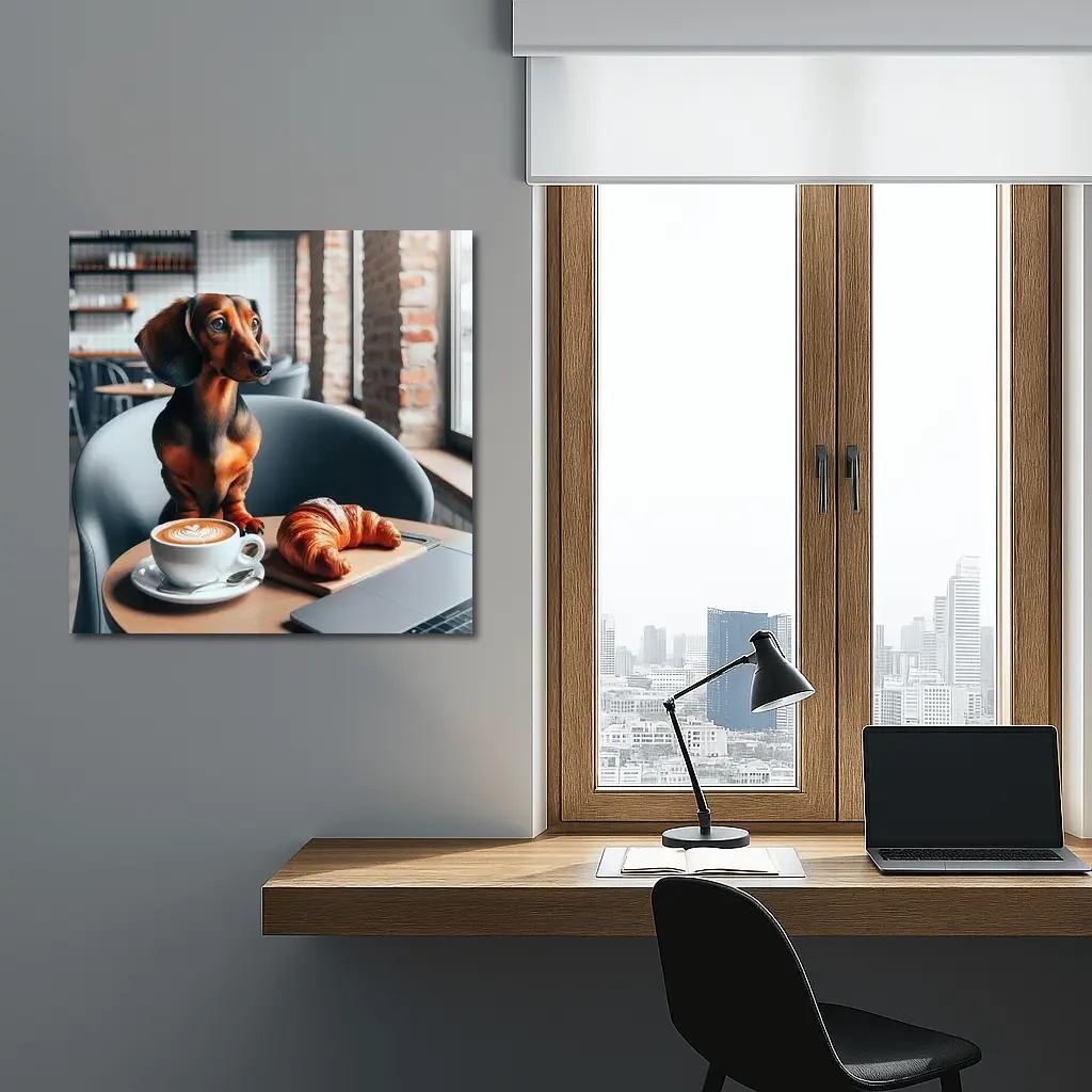 Dachshund Dog Coffee Shop Cafe Art – Wall Art