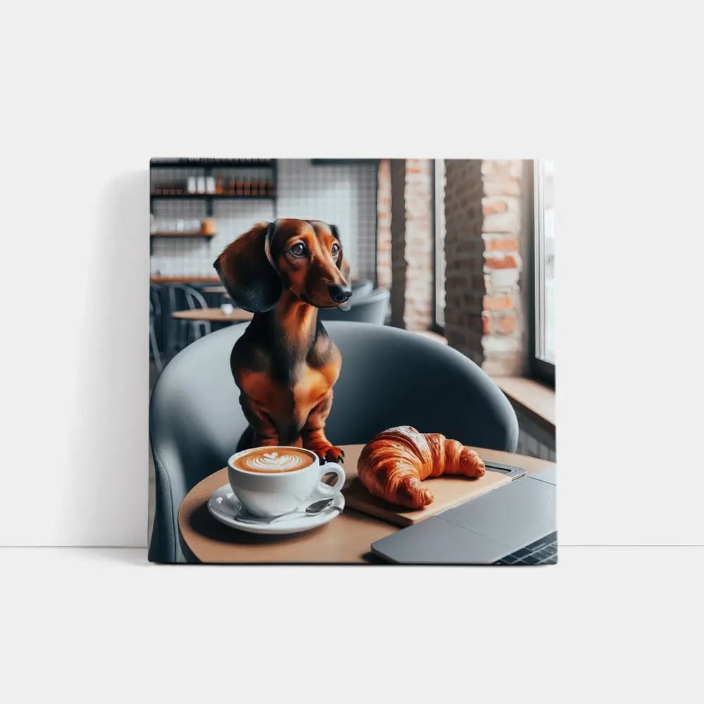 Dachshund Dog Coffee Shop Cafe Art – Wall Art