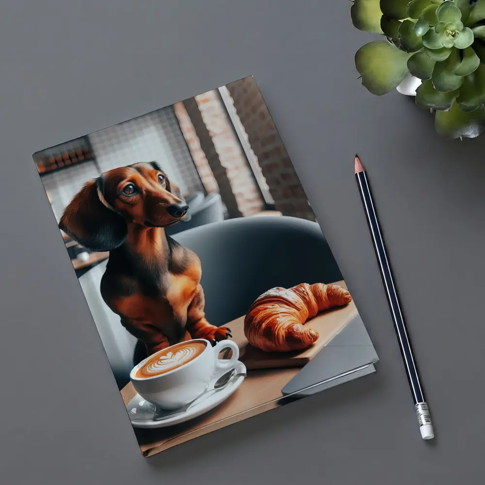 Dachshund Dog Coffee Shop Cafe Art – Notebooks