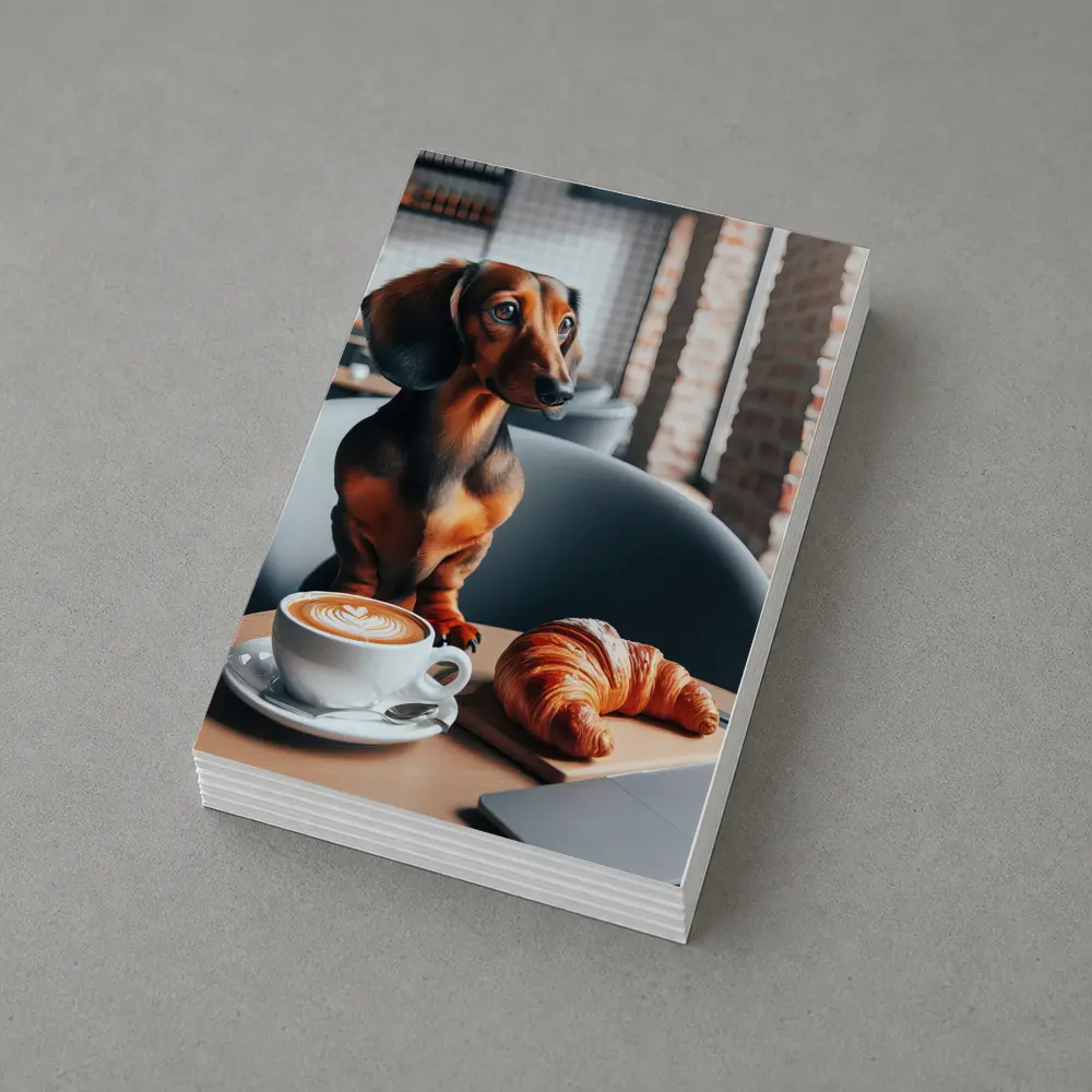 Dachshund Dog Coffee Shop Cafe Art – Postcards