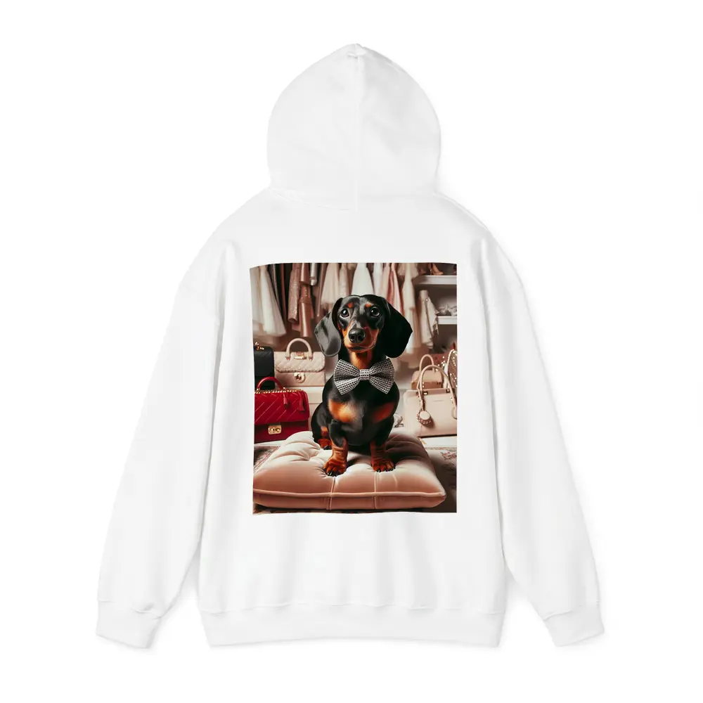 Dachshund With Bow Tie In Fashion Closet – Hoodies