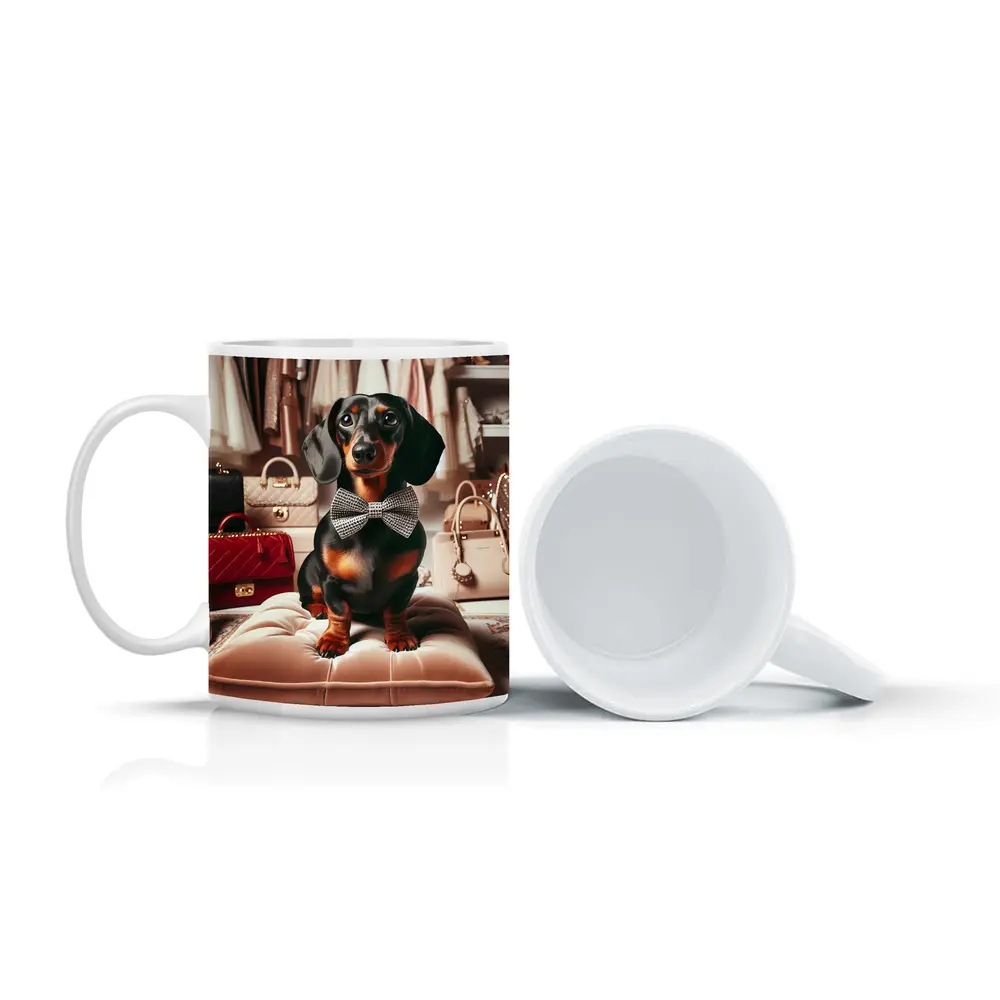 Dachshund With Bow Tie In Fashion Closet – Mugs