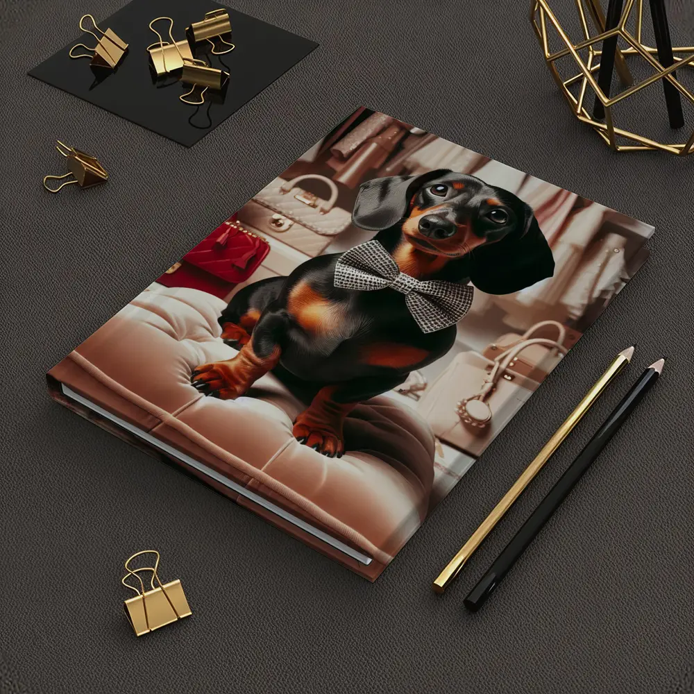 Dachshund With Bow Tie In Fashion Closet – Notebooks
