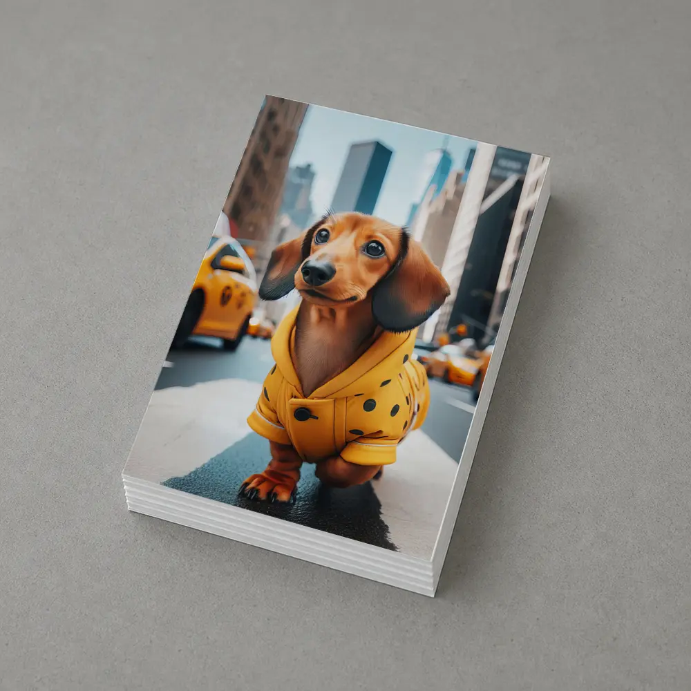 Dachshund Yellow Coat New York City Street – Postcards