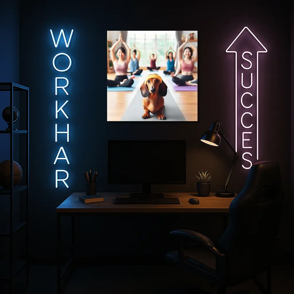 Dachshund Dog Yoga Class Studio – Wall Art