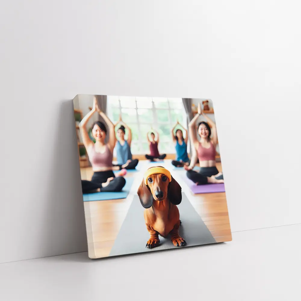Dachshund Dog Yoga Class Studio – Wall Art