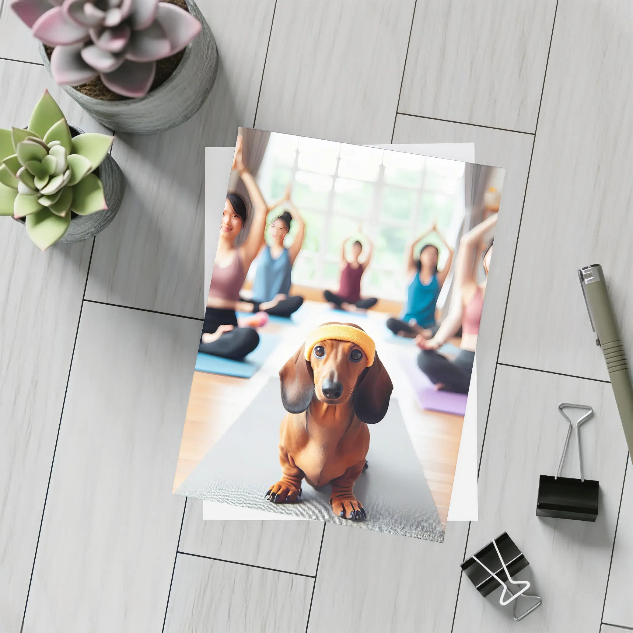 Dachshund Dog Yoga Class Studio – Postcards