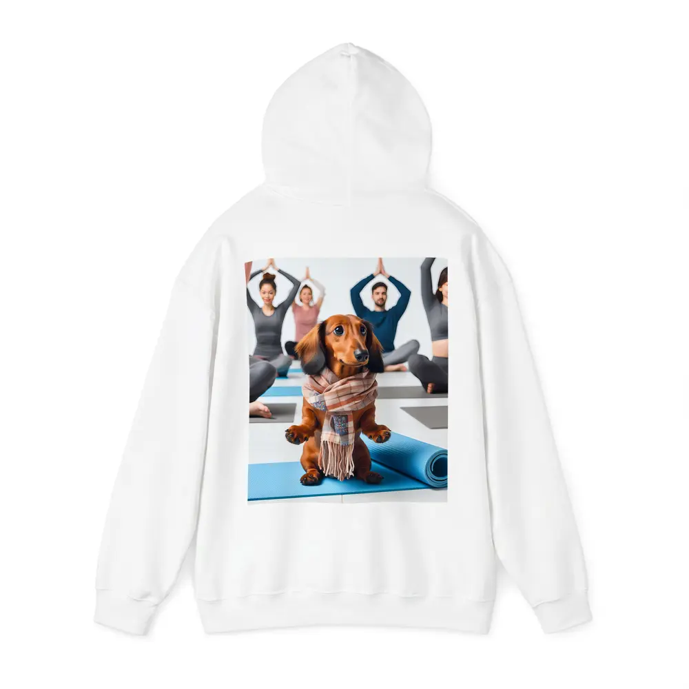 Dachshund Wearing Scarf at Yoga Class – Hoodies