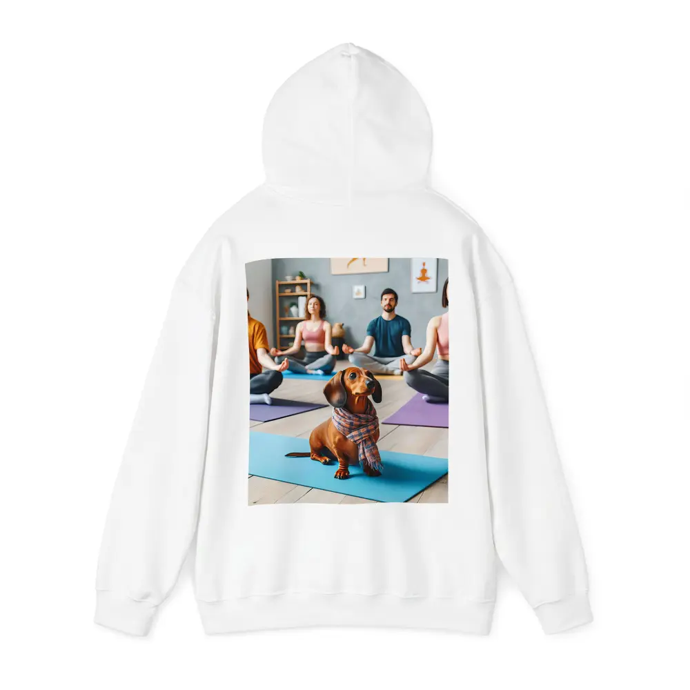 Dachshund Dog Wearing Scarf at Yoga Class – Hoodies