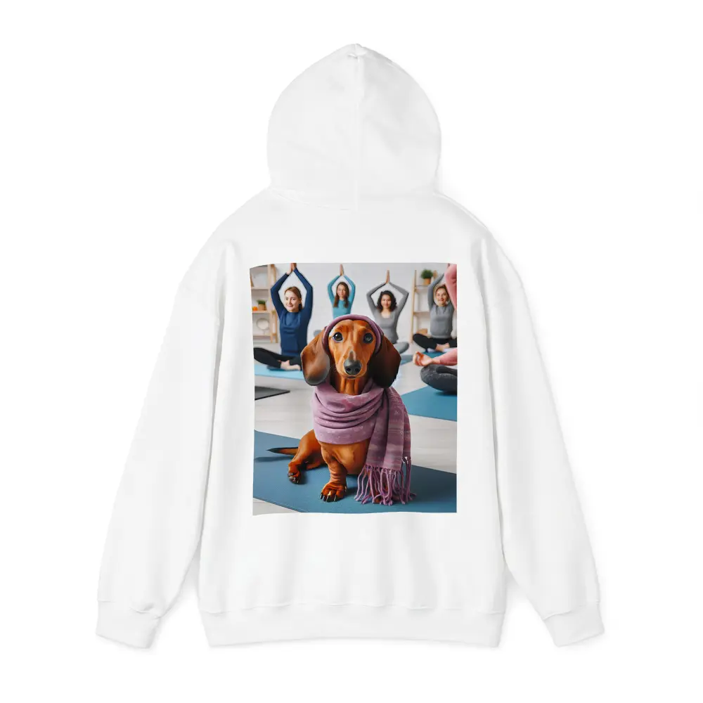 Dachshund Wearing Scarf In Yoga Class – Hoodies