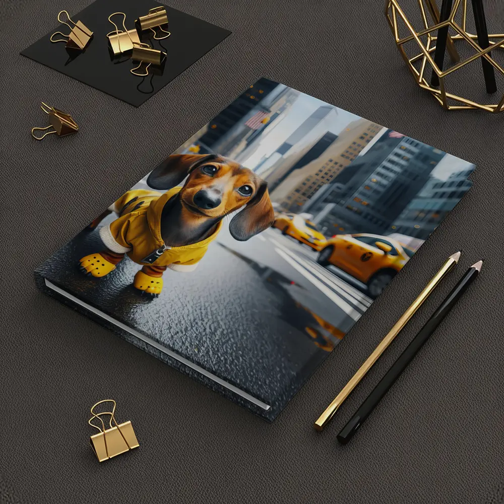Dachshund Dog Yellow Outfit New York City – Notebooks