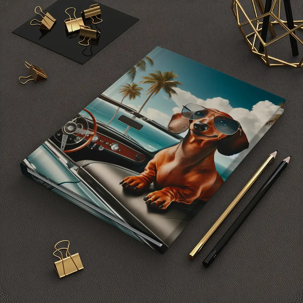 Dachshund Dog Sunglasses Retro Convertible Beach – Notebooks