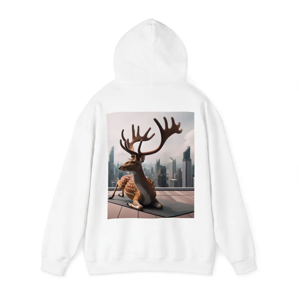 Spotted Deer Doing Yoga City Skyline – Hoodies