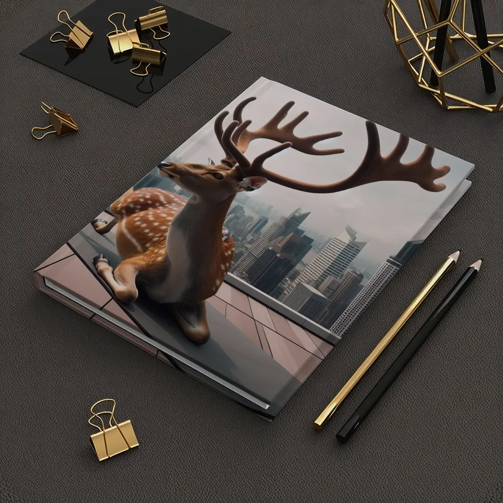 Spotted Deer Doing Yoga City Skyline – Notebooks