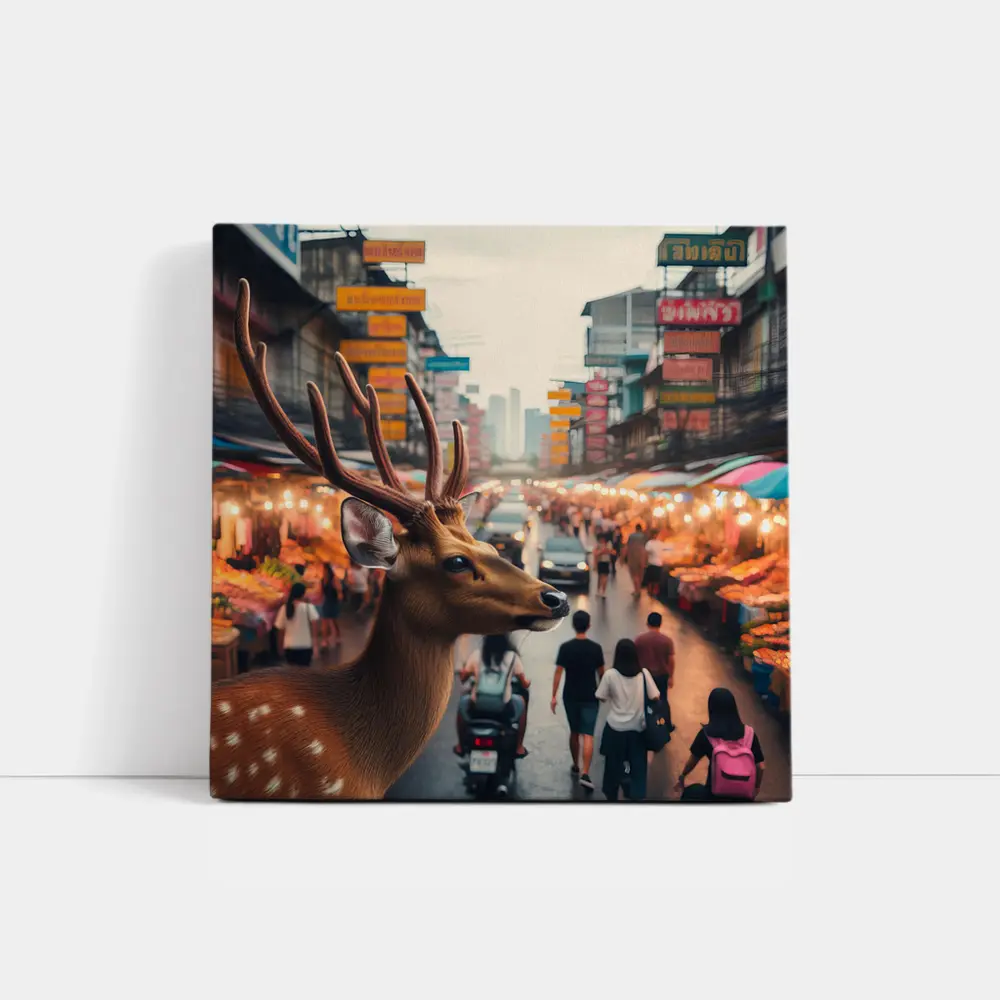 Deer Stag at Bangkok Thailand Street Market – Wall Art
