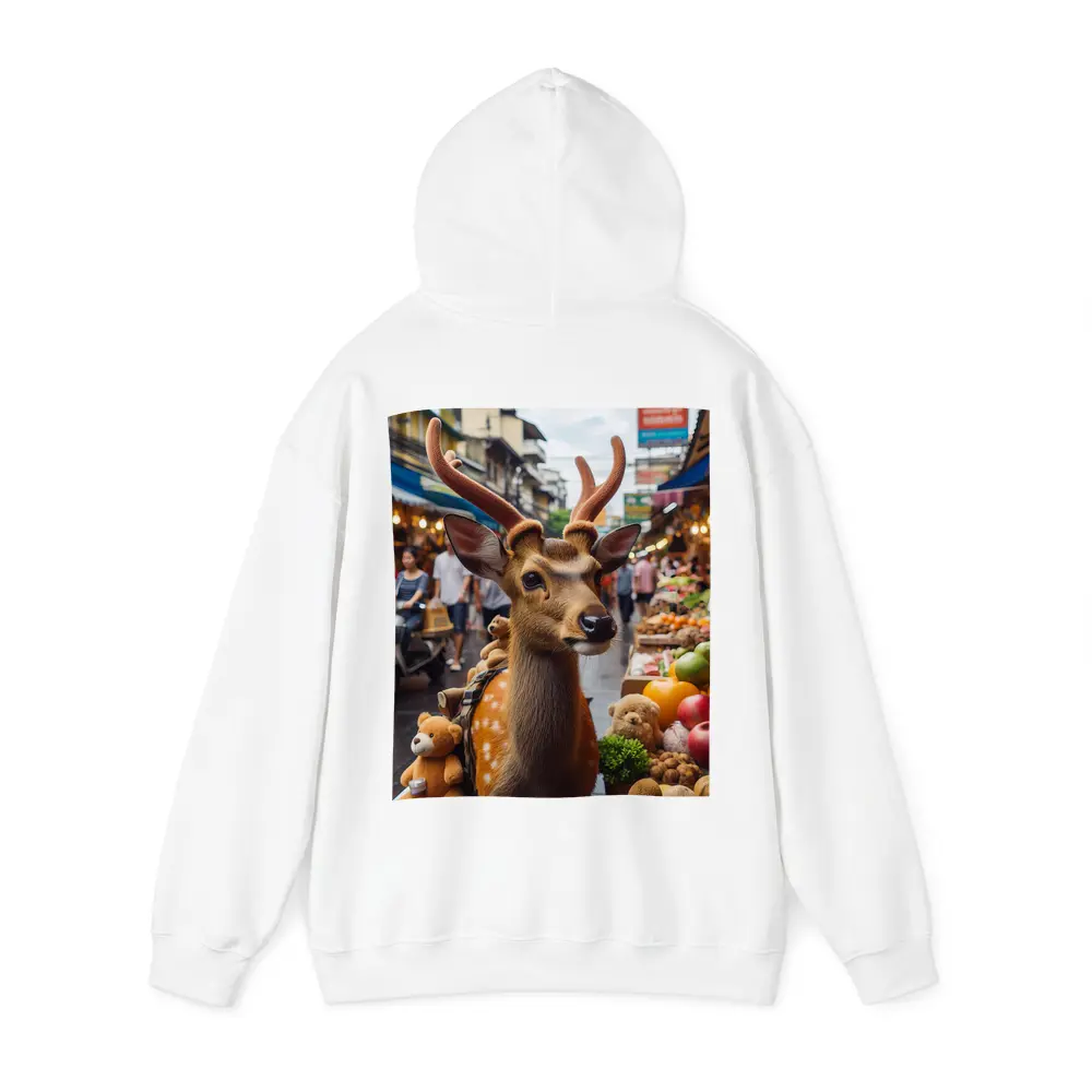 Deer With Antlers At Asian Street Market – Hoodies