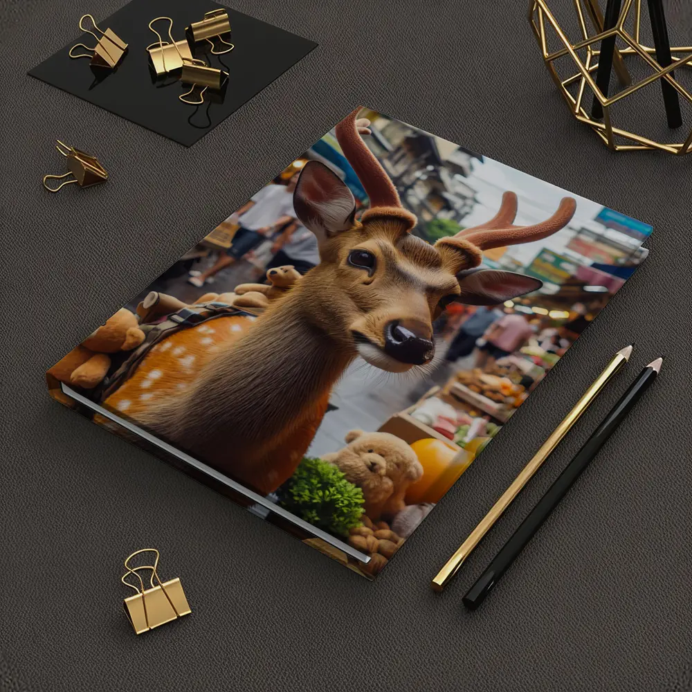 Deer With Antlers At Asian Street Market – Notebooks