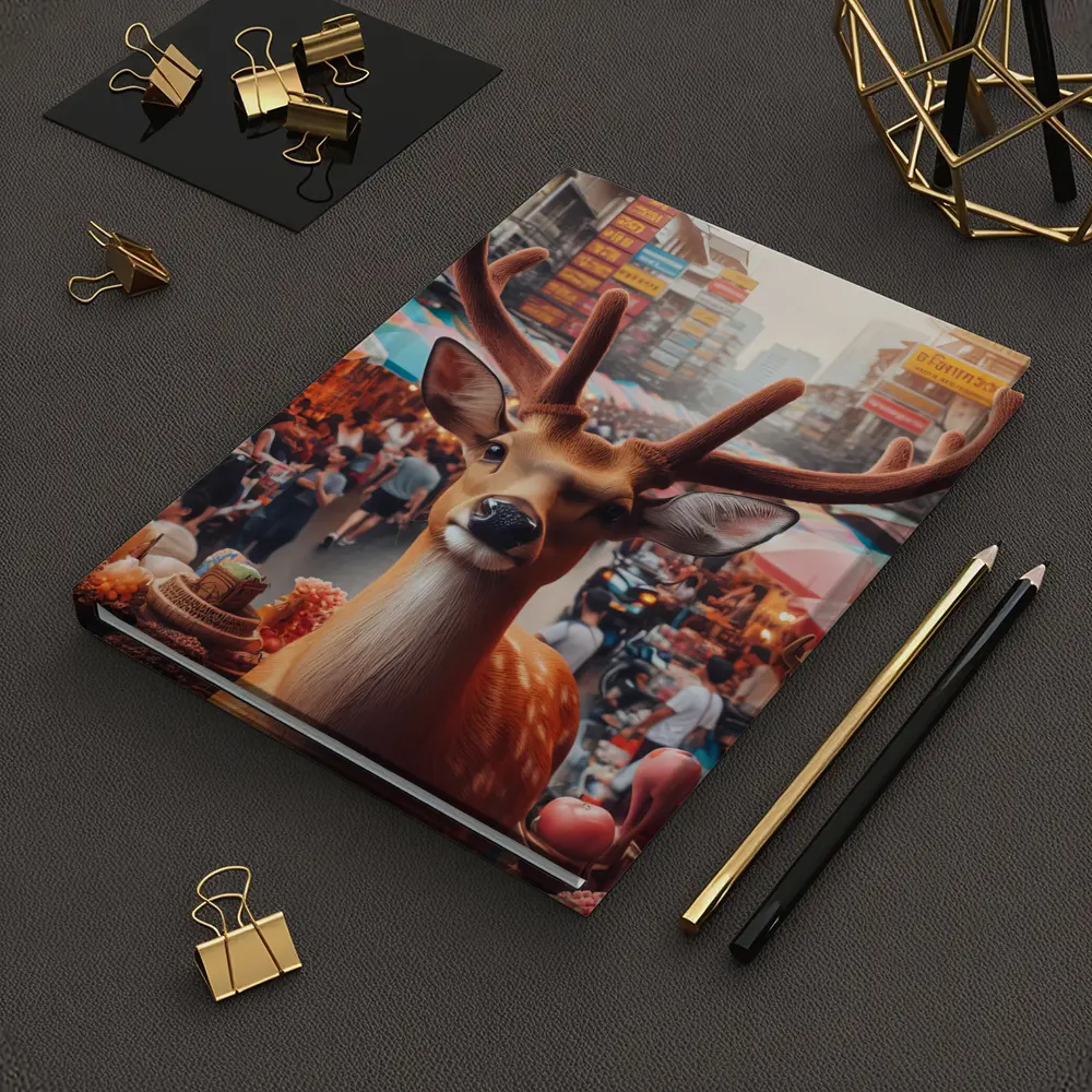Deer Stag In Colorful Bangkok Street Market – Notebooks