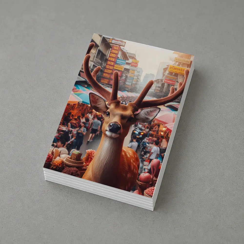 Deer Stag In Colorful Bangkok Street Market – Postcards