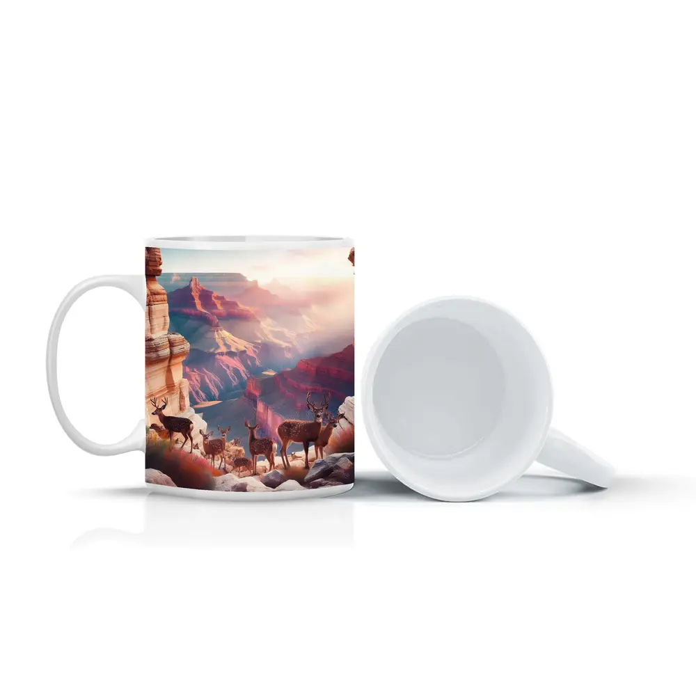 Deer Herd Grand Canyon Sunrise Landscape – Mugs
