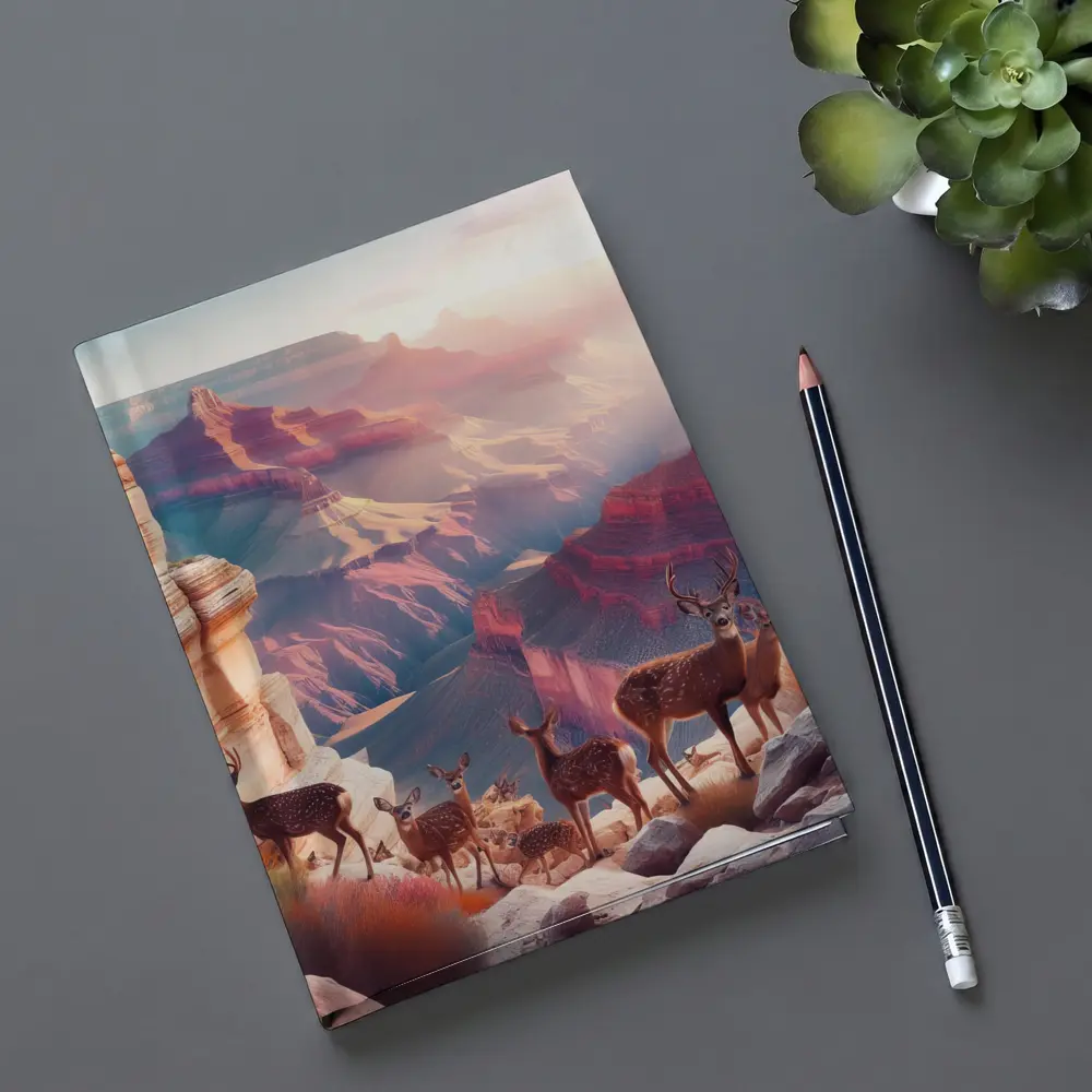 Deer Herd Grand Canyon Sunrise Landscape – Notebooks