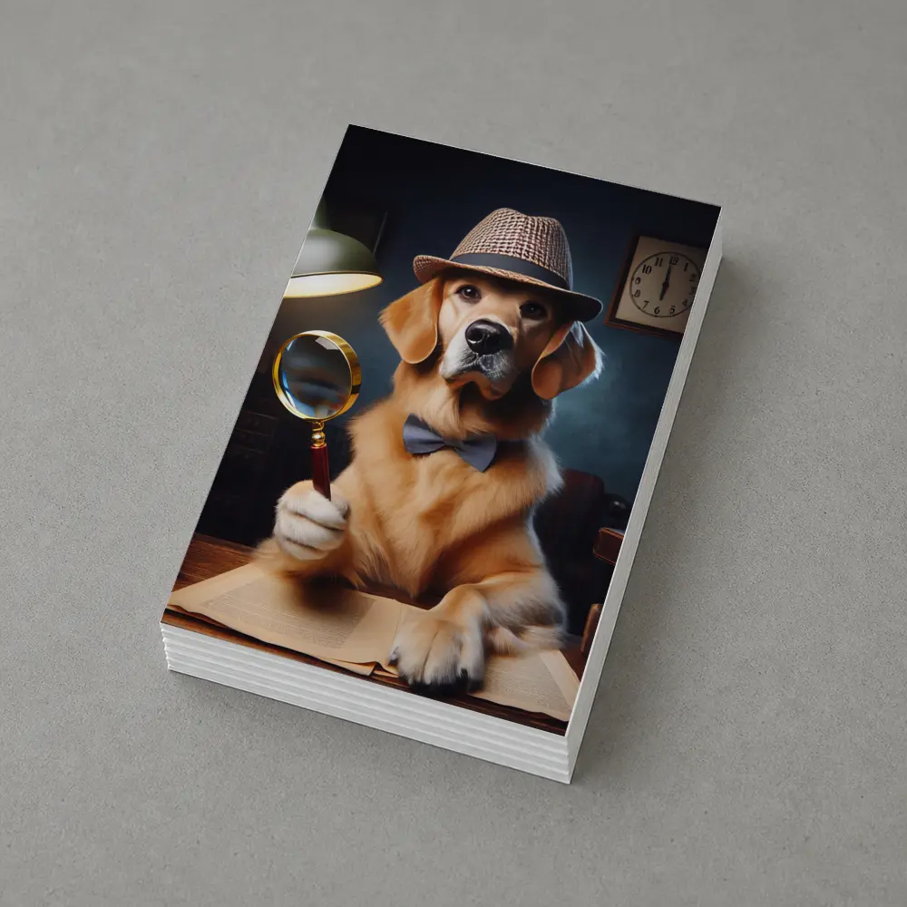 Golden Retriever Detective Dog With Magnifying Glass – Postcards