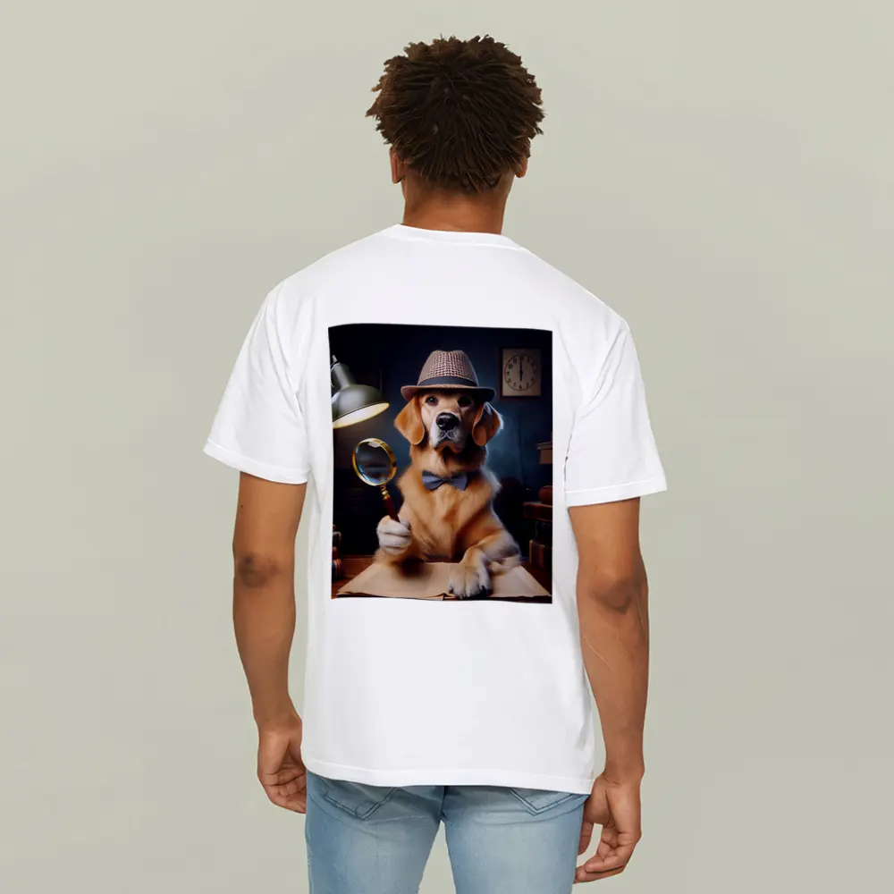 Golden Retriever Detective Dog With Magnifying Glass – T-Shirts