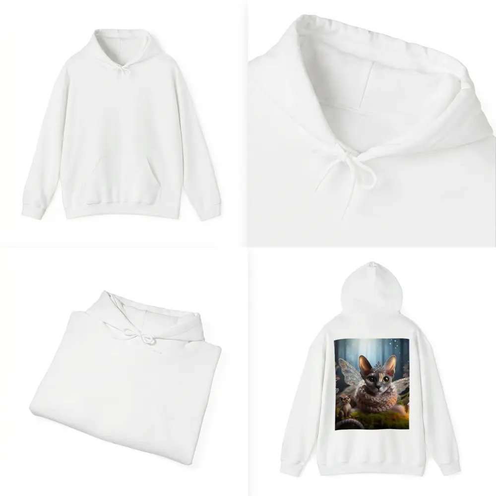 Sphynx Cat Fairy Wings Fantasy Forest Scene – Hoodies