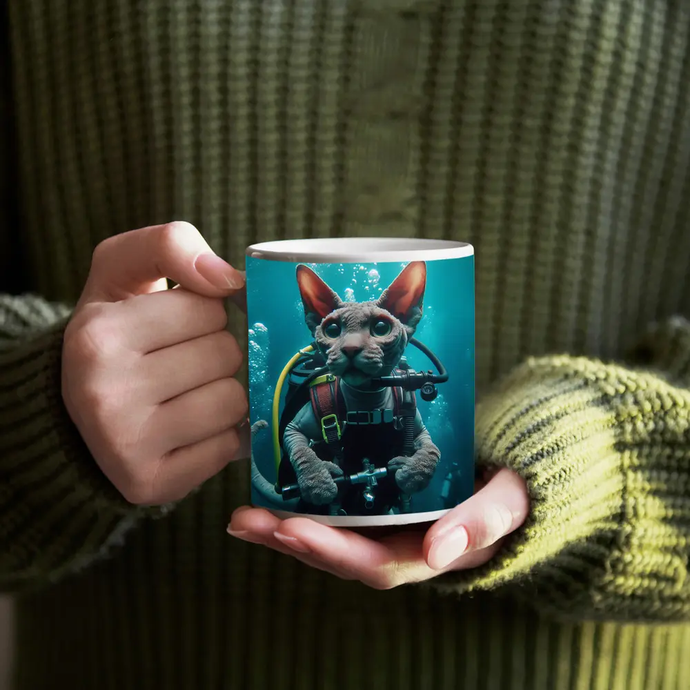 Sphynx Cat Scuba Diver Underwater Adventure – Mugs