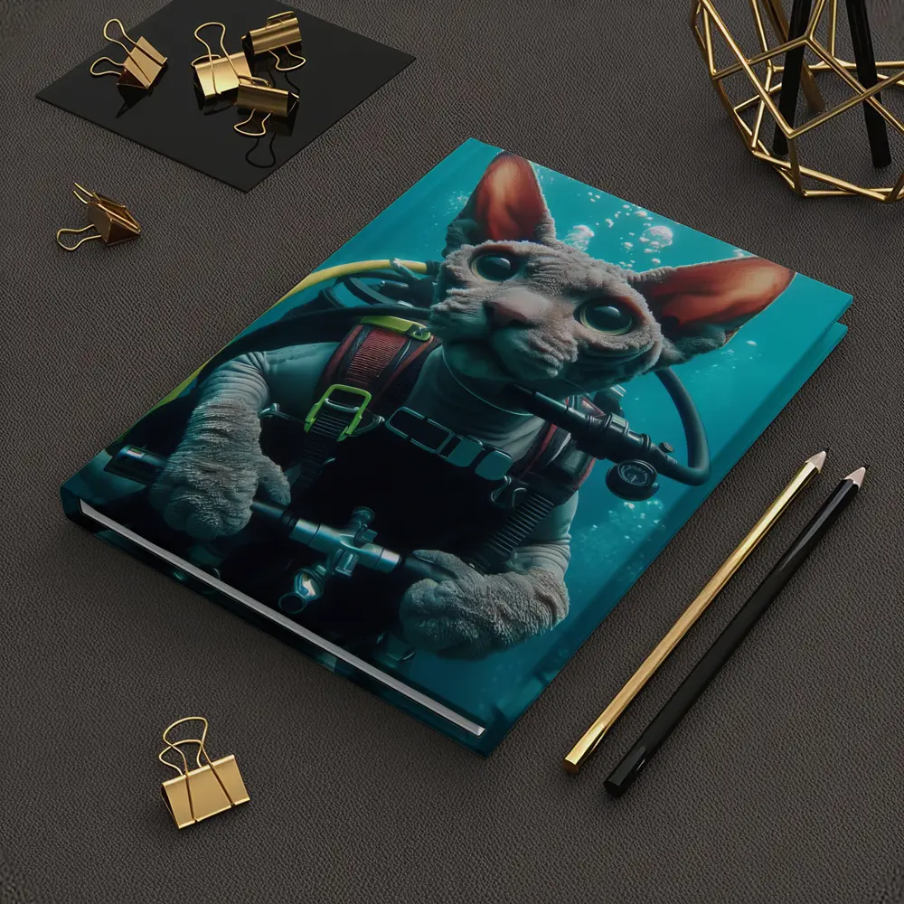 Sphynx Cat Scuba Diver Underwater Adventure – Notebooks