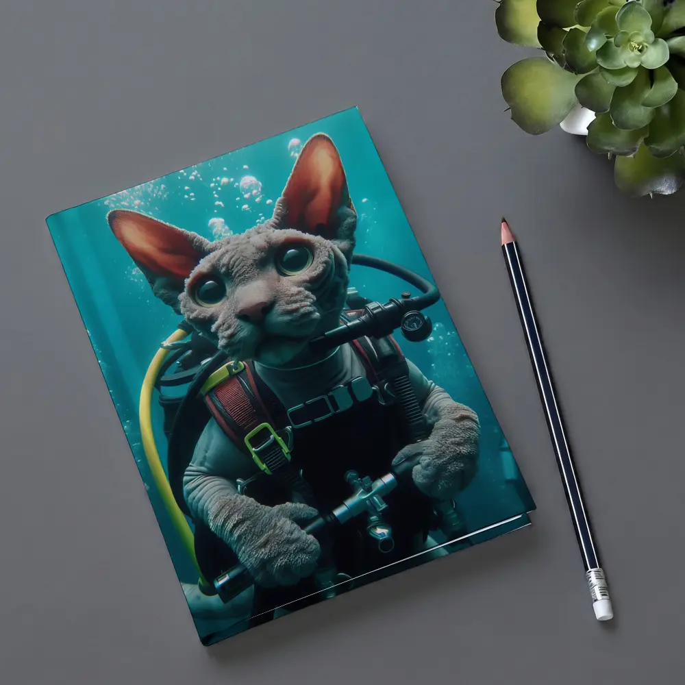 Sphynx Cat Scuba Diver Underwater Adventure – Notebooks