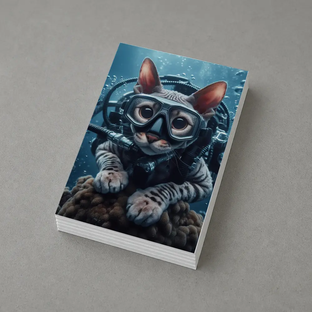 Sphynx Cat Scuba Diver Underwater Ocean Scene – Postcards