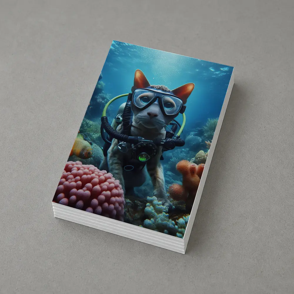 Sphynx Cat Scuba Diving Coral Reef Underwater – Postcards