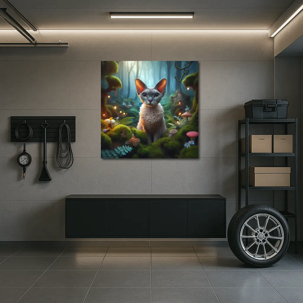 Devon Rex Cat Enchanted Fantasy Forest Art – Wall Art